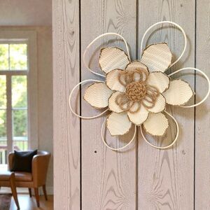 Rustic Cream and Tan Wall Flower Decor